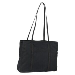 PRADA Shoulder Bag Nylon Black Silver Auth 146770